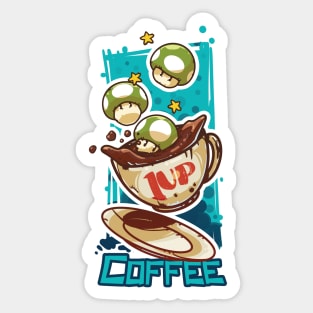 1UP MUSHROOMS COFFEE Sticker